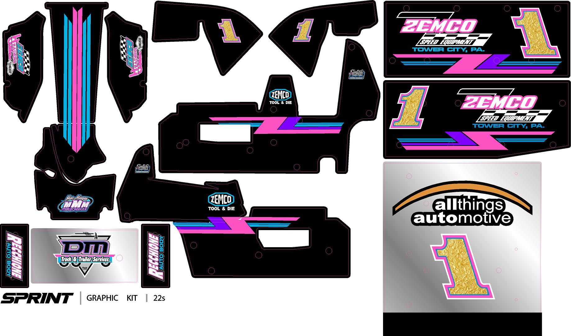 Zemco 1 losi sprint car wrap
